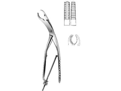 Ulrich Bone Holding Forceps Curved Jaws, 18cm
