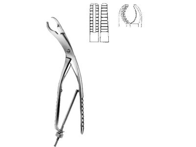 Ulrich Bone Holding Forceps Curved Jaws, 23cm