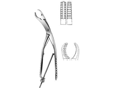 Ulrich Bone Holding Forceps Curved Jaws, 25cm