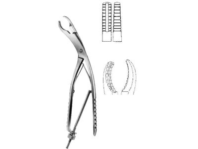 Ulrich Bone Holding Forceps Curved Jaws, 28cm