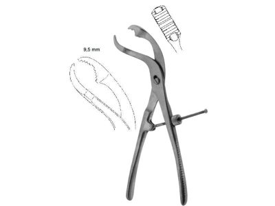Verbrugge Bone Holding Forceps – Central Lock, 24cm, Jaw Size 9.5mm