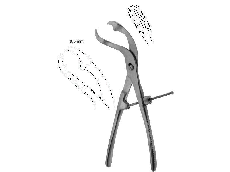 Verbrugge Bone Holding Forceps – Central Lock, 24cm, Jaw Size 9.5mm