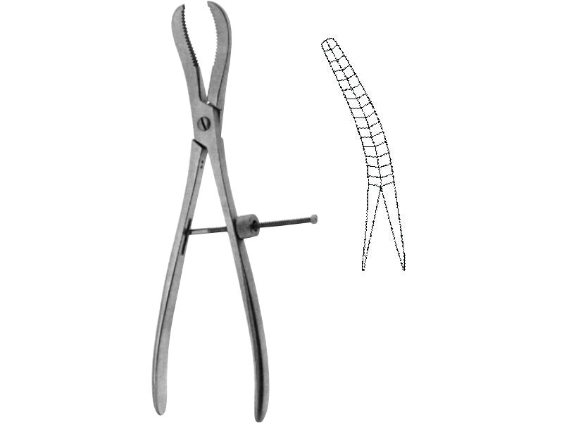 Verbrugge Bone Holding Forceps Curved 24cm
